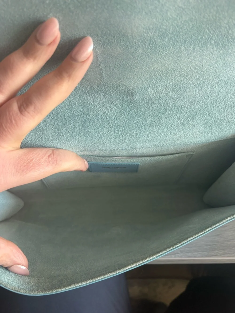 Saint Laurent YSL Classic Y Ligne Clutch Light Blue - Picture 10 of 13